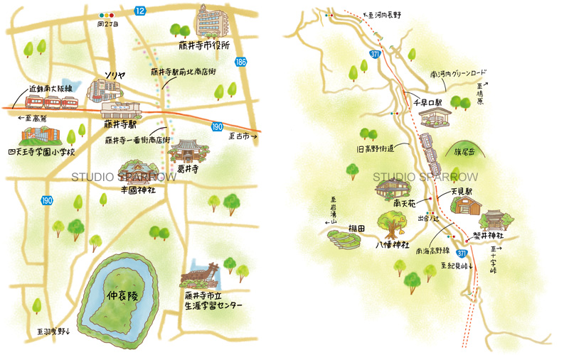 関西周辺イラストマップ