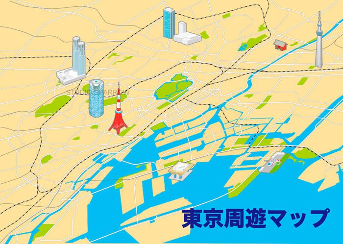 これまでで最高のおしゃれ 東京 地図 イラスト 全イラスト集